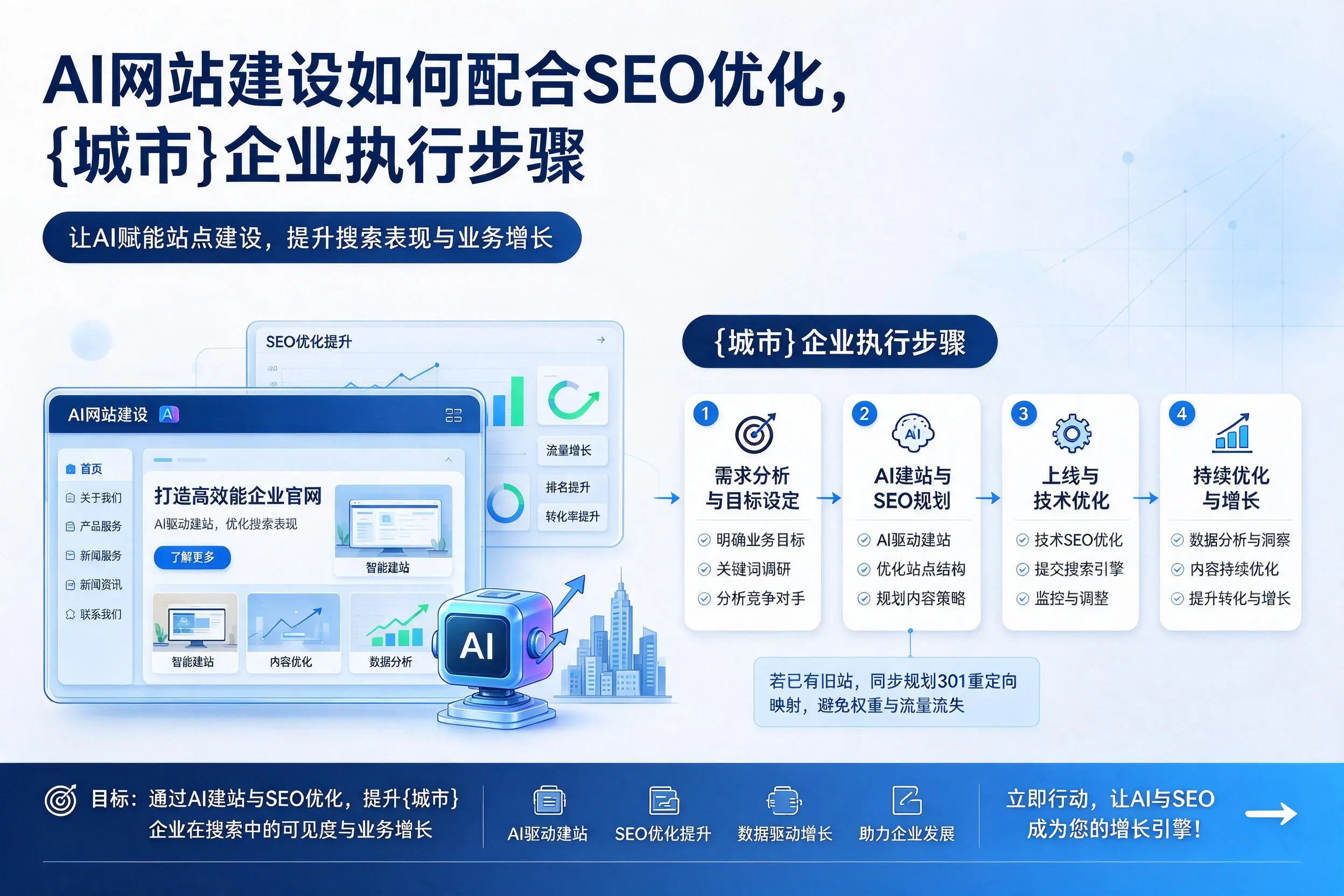 AI网站建设如何配合SEO优化,菏泽企业执行步骤