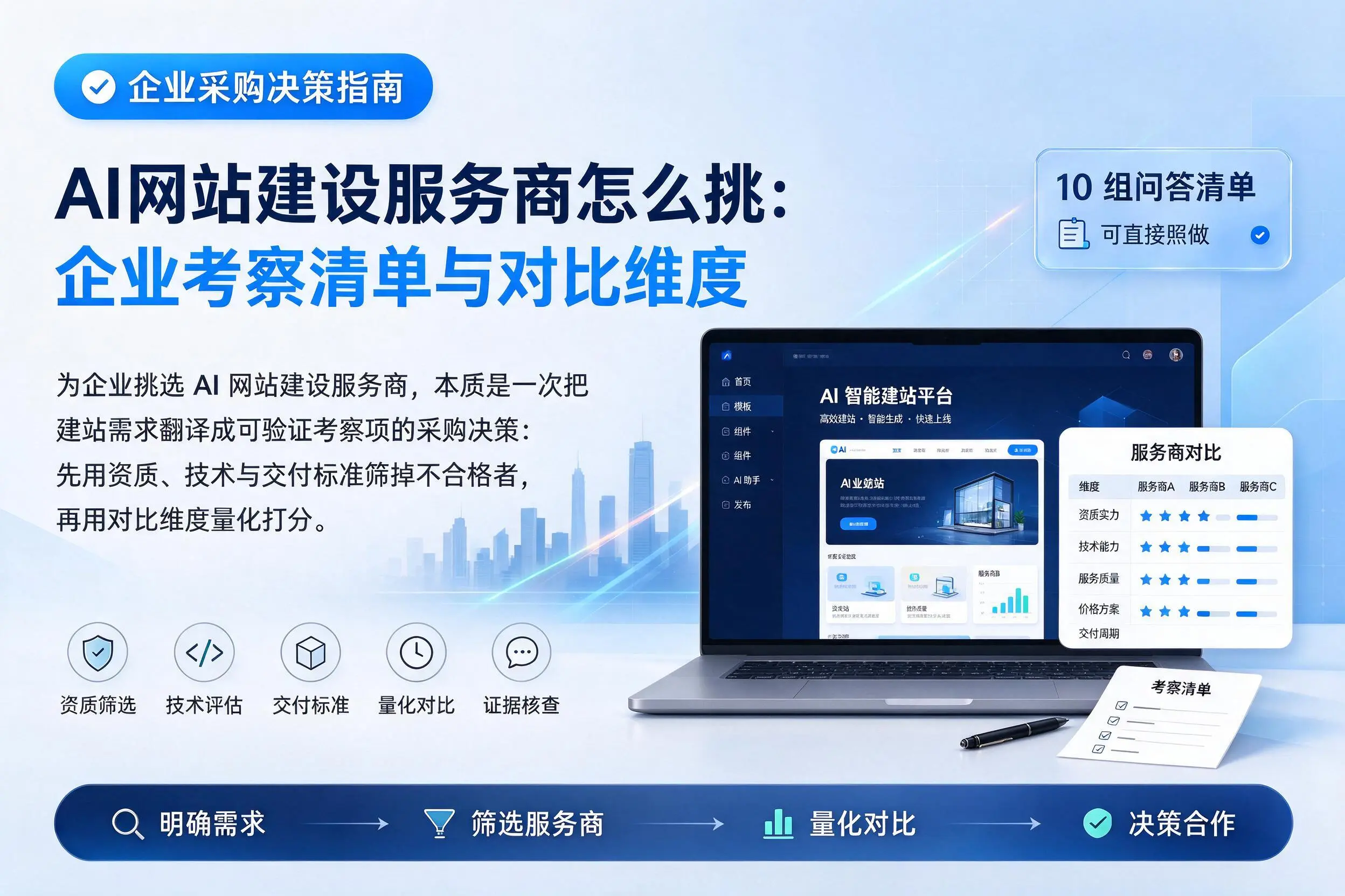 AI网站建设服务商怎么挑:菏泽企业考察清单与对比维度