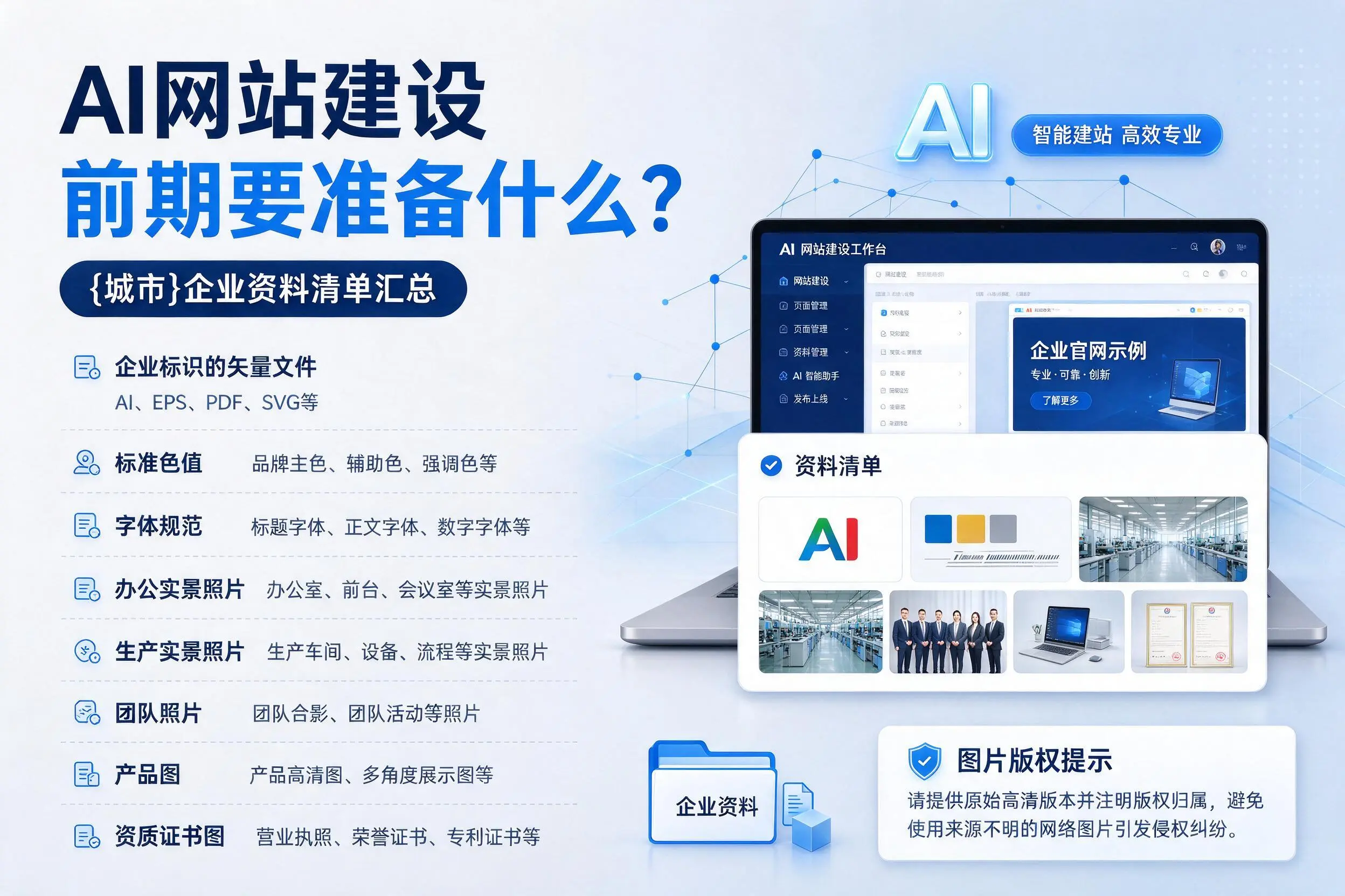 AI网站建设前期要准备什么？菏泽企业资料清单汇总