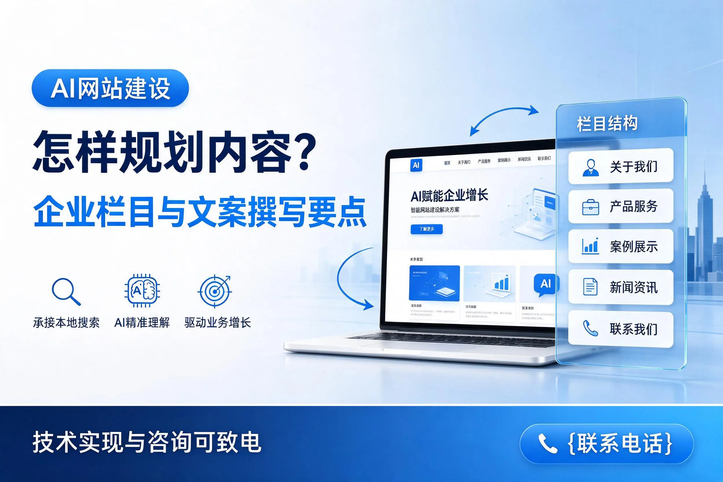 AI网站建设怎样规划内容？菏泽企业栏目与文案撰写要点