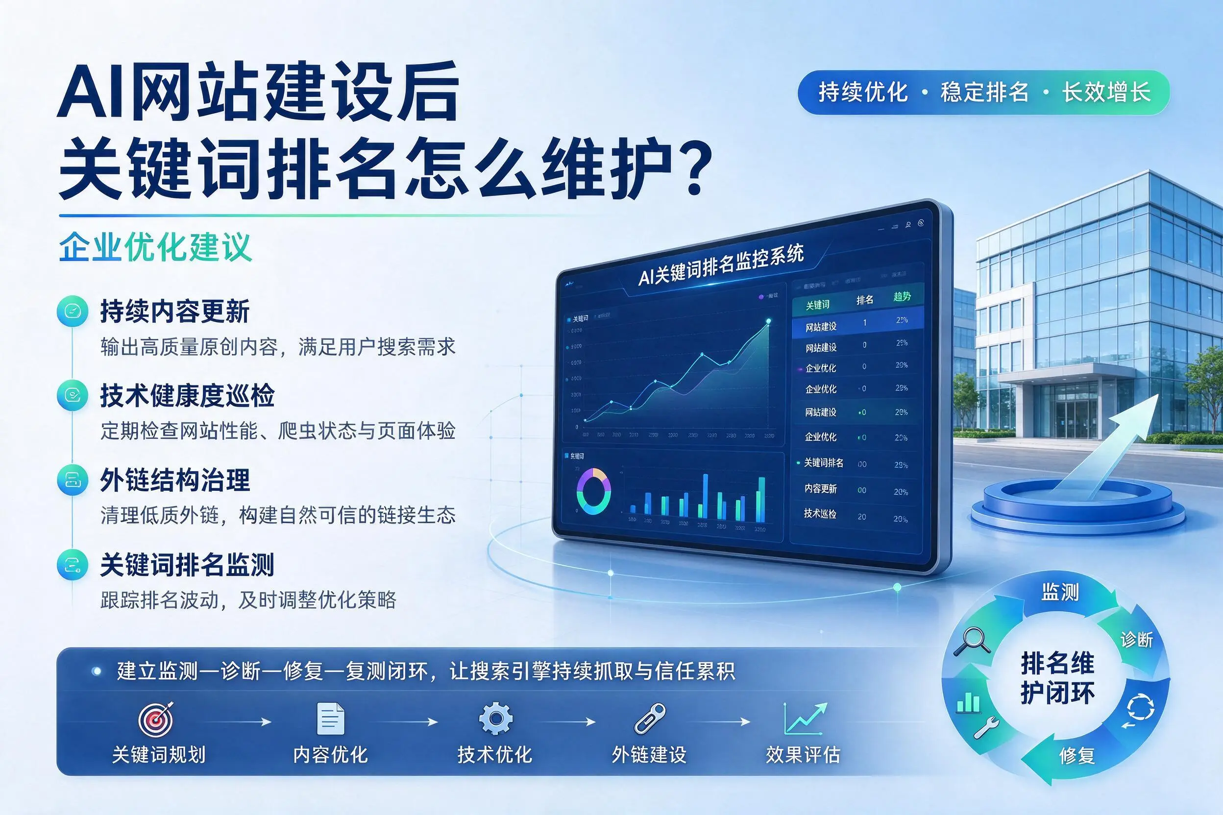 AI网站建设后关键词排名怎么维护？菏泽企业优化建议