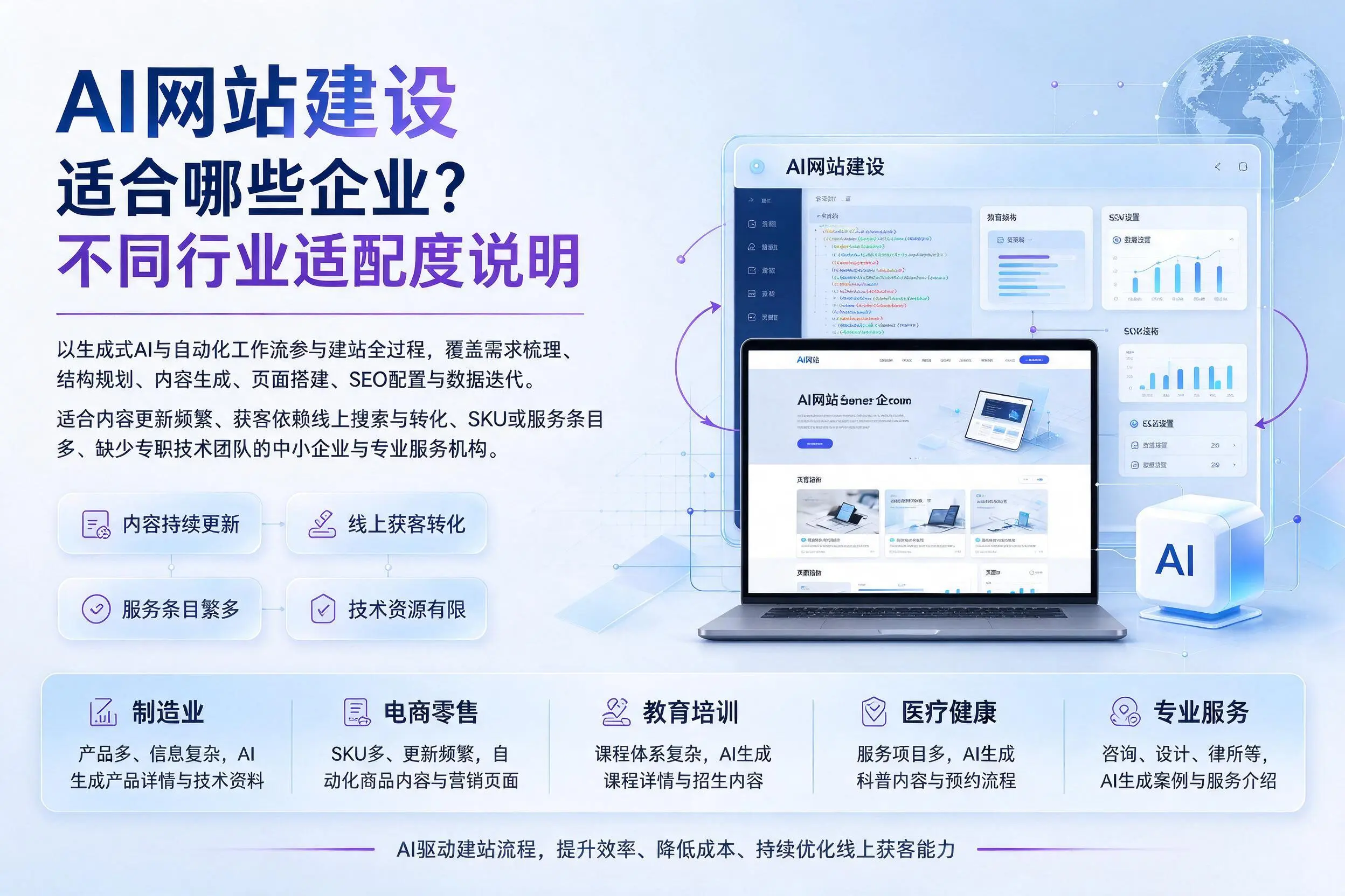AI网站建设适合哪些企业？菏泽不同行业适配度说明